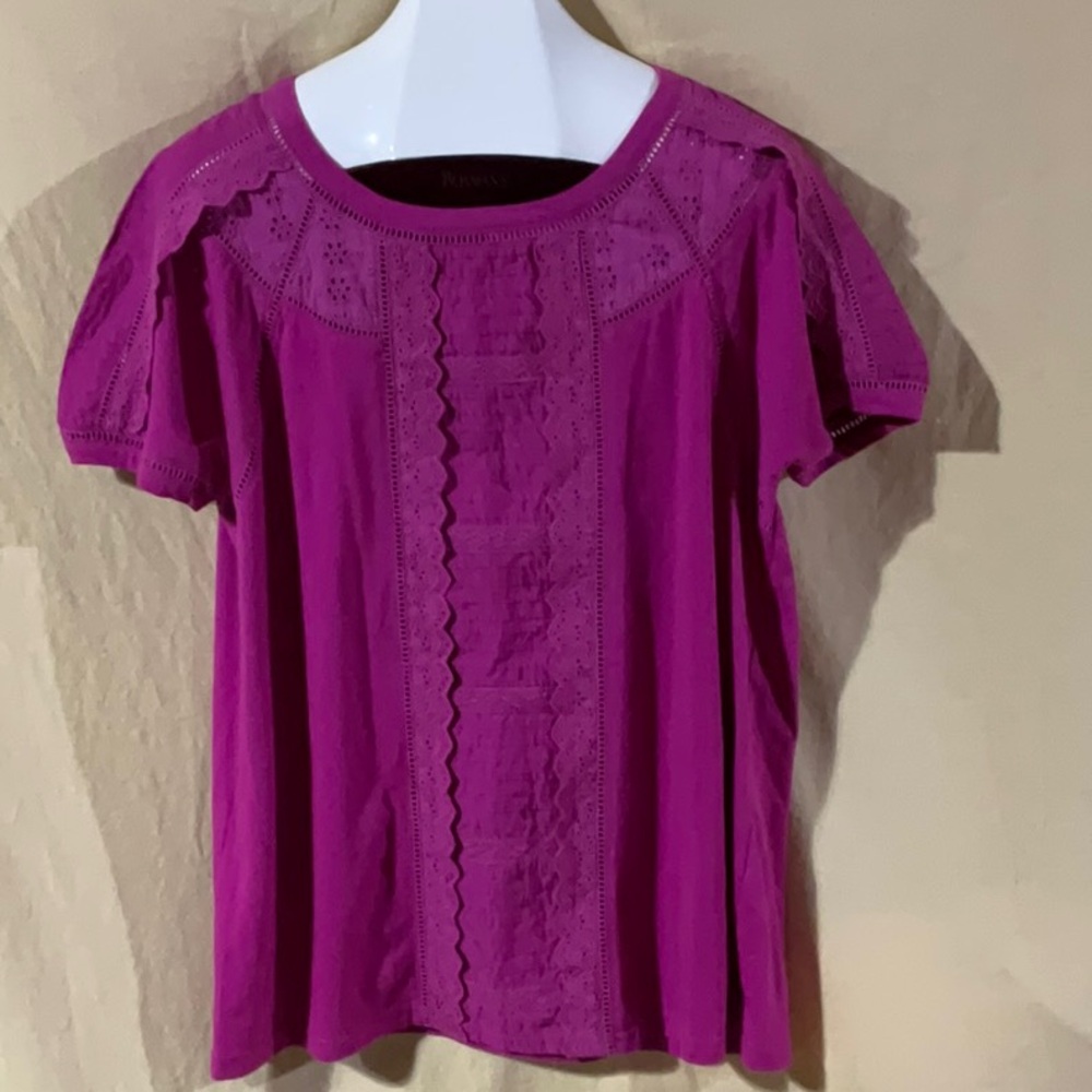 Roman’s Size M Short Sleeve Purple Top